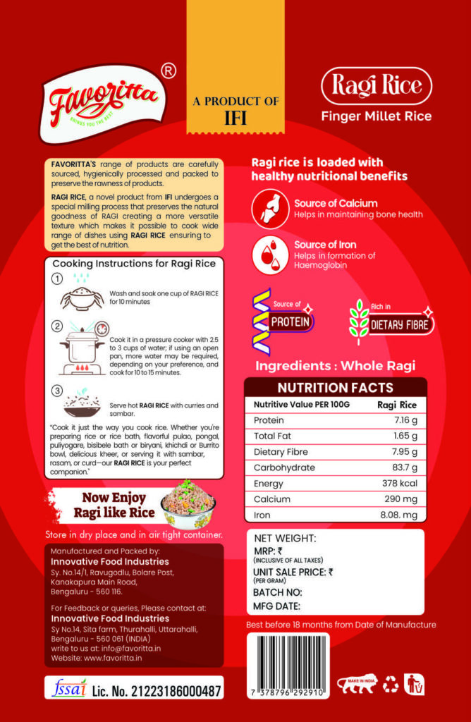 Ragi Rice - Pouch - Chart 02 -back